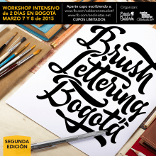 Brush Lettering Workshop en Bogotá. Br, ing e Identidade, Design gráfico, Tipografia, e Caligrafia projeto de Felipe Calderón Arteaga - 17.02.2015