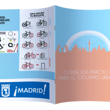 Folleto "Consejos Prácticos para el ciclismo urbano de Madrid". Un proyecto de Diseño editorial y Diseño gráfico de Javier Darío García Fernández - 21.11.2014