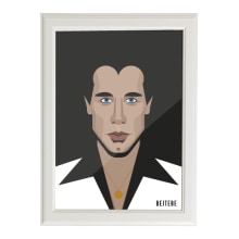 John Travolta. Traditional illustration, and Graphic Design project by Beitebe  - 02.18.2015