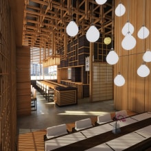 Tatami Restaurant. 3D, Interior Architecture & Interior Design project by Pablo Padilla Diaz - 06.19.2014