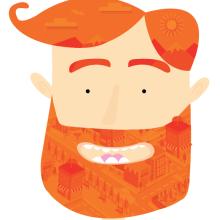 City on a Beard . Character Design, and Graphic Design project by Karina Ramos - 02.27.2015