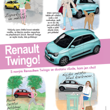 Ilustración Cosmopolitan CZ / Renault. Informática, e Design gráfico projeto de Nora C. M. - 18.11.2014
