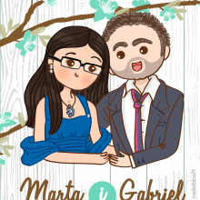 Marta y Gabriel Invitaciones. Design, and Traditional illustration project by Francesc Gómez Guillamón - 03.01.2015