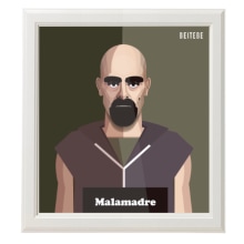 Luis Tosar "Malamadre". Traditional illustration, and Graphic Design project by Beitebe  - 03.04.2015