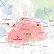 Infografía bombardeo de Dresde. Design de informação projeto de Ángel de Marcos López - 05.03.2015
