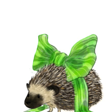 Hedgehog Holiday Card. Ilustração tradicional projeto de Marta Llumbart Jambert - 23.12.2014