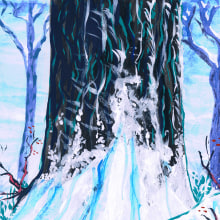 Cold Winter Snow. Design, Ilustração tradicional, Artes plásticas, Paisagismo, e Pintura projeto de Marta Llumbart Jambert - 15.01.2015