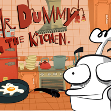 Mr DUMMY in the kitchen. Traditional illustration, and Multimedia project by Cristian Barbeito Jerez - 03.10.2015