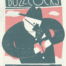 Buzzcocks cartel de gira. Design, Ilustração tradicional, e Serigrafia projeto de Münster Studio - 29.03.2015