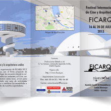 TRÍPTICO FESTIVAL INTERNACIONAL DE CINE Y ARQUITECTURA (FICARQ). Design, e Design editorial projeto de Lorena Caminero Ambit - 06.04.2015