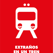 Cartel de cine: Extraños en un tren. Un proyecto de Diseño, Ilustración tradicional, Dirección de arte, Tipografía y Cine de María Rogles - 14.04.2015