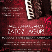 Cartel para Festival Homenaje a Enrike Zelaia (acordeonista). Un proyecto de Diseño, Ilustración, Diseño editorial y Diseño gráfico de elena vera - 16.04.2015