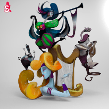 Música para mis oídos. . Un proyecto de 3D y Escultura de Salvador Sequeros - 22.04.2015
