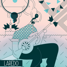 GIG POSTER. Laredo. Traditional illustration, Art Direction, and Graphic Design project by Del Hambre - 04.26.2015