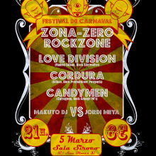 Carteles realizados para el Festival Zona-Zero/Rockzone. Un proyecto de Diseño, Diseño editorial y Diseño gráfico de Pedro Moleón Casaos - 04.03.2012