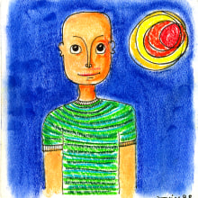 Retrato. Ilustração tradicional projeto de Javier F. Brito Arribas - 08.07.2008
