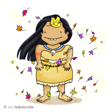 Pocahontas - Hit your face. Un proyecto de Ilustración tradicional y Diseño de personajes de Laura González Padilla - 05.05.2015