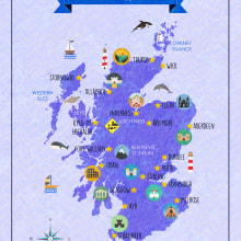 Map of Scotland. Graphic Design, and Multimedia project by Laura Renart Macías - 05.10.2015