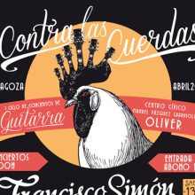 Contra las cuerdas, festival. Ilustração tradicional, e Design gráfico projeto de Garabato Estudio - 17.05.2015