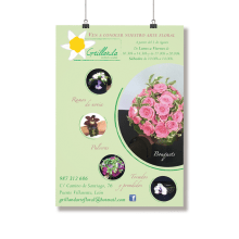 Flyer apertura de Grillanda, arte floral a tu medida. Publicidade, e Design gráfico projeto de Sara Álvarez - 19.07.2014