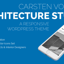 Carsten Vostell Architecture Studio – Architects & Interior Designers – WordPress Theme. UX / UI, Arquitetura, Arquitetura de interiores, Design de interiores, Web Design, e Desenvolvimento Web projeto de Chicle - 19.05.2015