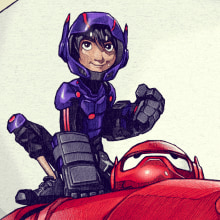 BIG HERO 6. Traditional illustration, and Graphic Design project by Dani Blázquez - 05.09.2015
