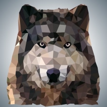 Wolf - Low Poly. Design gráfico projeto de Mariano Fernández - 26.05.2015