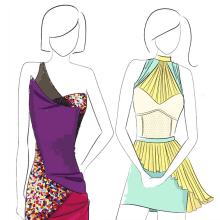A few fashion designs. Design, Traditional illustration, and Fashion project by Gloria Rivera - 03.01.2012