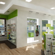 Farmacia Bambu, Fuenlabrada / Diseño de Interiores. Un proyecto de Diseño, 3D, Arquitectura interior y Diseño de interiores de Belén del Olmo - 03.04.2010