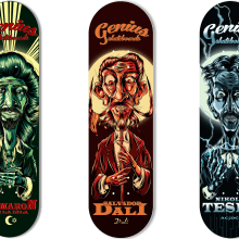"Illustration and design for Genius skateboards". Design, Ilustração tradicional, e Design de produtos projeto de Sete Gonzalez - 03.06.2015