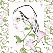 Retrato Floral. Ilustração tradicional, e Moda projeto de Yelena Sayko - 04.06.2015