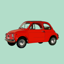 Fiat 500. Design, Ilustração tradicional, e Direção de arte projeto de Patricia Montoya - 08.06.2015