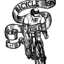 Bicycle Rider. Ilustração tradicional projeto de Óscar Postigo - 10.06.2015