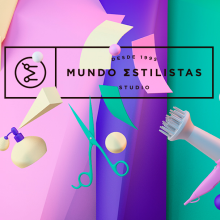 Mundo Estilistas. Un proyecto de 3D, Dirección de arte, Br e ing e Identidad de Manuel Persa - 11.06.2015
