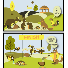 Parkrun comic. Design, Traditional illustration, Character Design, Fine Arts, and Comic project by Isabel Martín - 06.09.2015