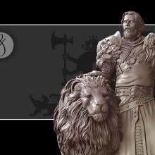 Keynan, King of lions. 3D, Character Design, and Sculpture project by David Fernández Barruz - 06.23.2015