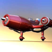 Aeroplano 3D. Projekt z dziedziny 3D użytkownika Yeison Isidro Corporán Mercedes - 08.07.2015