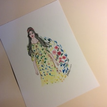 watercolor , la chica del jardin. Een project van Traditionele illustratie y Schilderij van Ruth María Duque trujillo - 11.07.2015