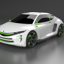 3d coche ecológico . Design de produtos projeto de Joaquin Lamarca Oliveira - 12.10.2014