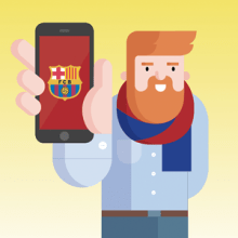 FC Barcelona Mobile Ticket. Animação, e Design de personagens projeto de Caramel - 21.10.2014