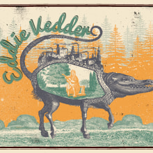 Poster Eddie Vedder. Un proyecto de Ilustración tradicional, Música y Diseño gráfico de Srta.Baron - 16.07.2015