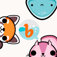 Stickers animados para Bubbly app. Un proyecto de Ilustración tradicional, Animación y Diseño de personajes de Squid&Pig - 20.07.2015
