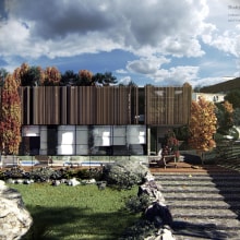 Xan House, render exterior . Un proyecto de 3D, Arquitectura, Diseño gráfico y Paisajismo de Rodrigo martinez ruiz - 21.07.2015