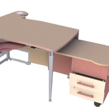 Diseño de mesa administrativa. 3D, Furniture Design, Making & Industrial Design project by Alberto Sánchez Bermejo - 07.21.2012
