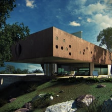 Burdeos House, render exterior. 3D, Arquitetura, Design gráfico, e Pós-produção fotográfica projeto de Rodrigo martinez ruiz - 21.07.2015