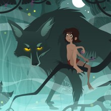 Mowgli. Ilustração tradicional projeto de Àlex Monge - 27.07.2015