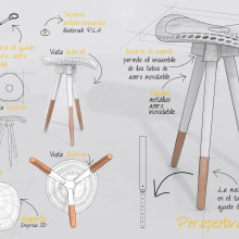 Taburete para tecladistas impreso en 3D . Un proyecto de Diseño, Diseño, creación de muebles					 y Diseño de producto de Damaris Ramirez - 03.10.2014