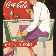 Coca Cola Poster. Un proyecto de Ilustración tradicional de Damián Díaz - 05.08.2015
