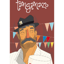 Vino Tanganazo.. Ilustração tradicional, e Design gráfico projeto de Sergio Rodríguez Rodríguez - 09.08.2015