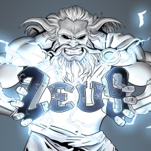 Zeus - Ilustración y diseño de personaje. Ilustração tradicional, Design de personagens, e Comic projeto de Rony Azurdia - 07.07.2013